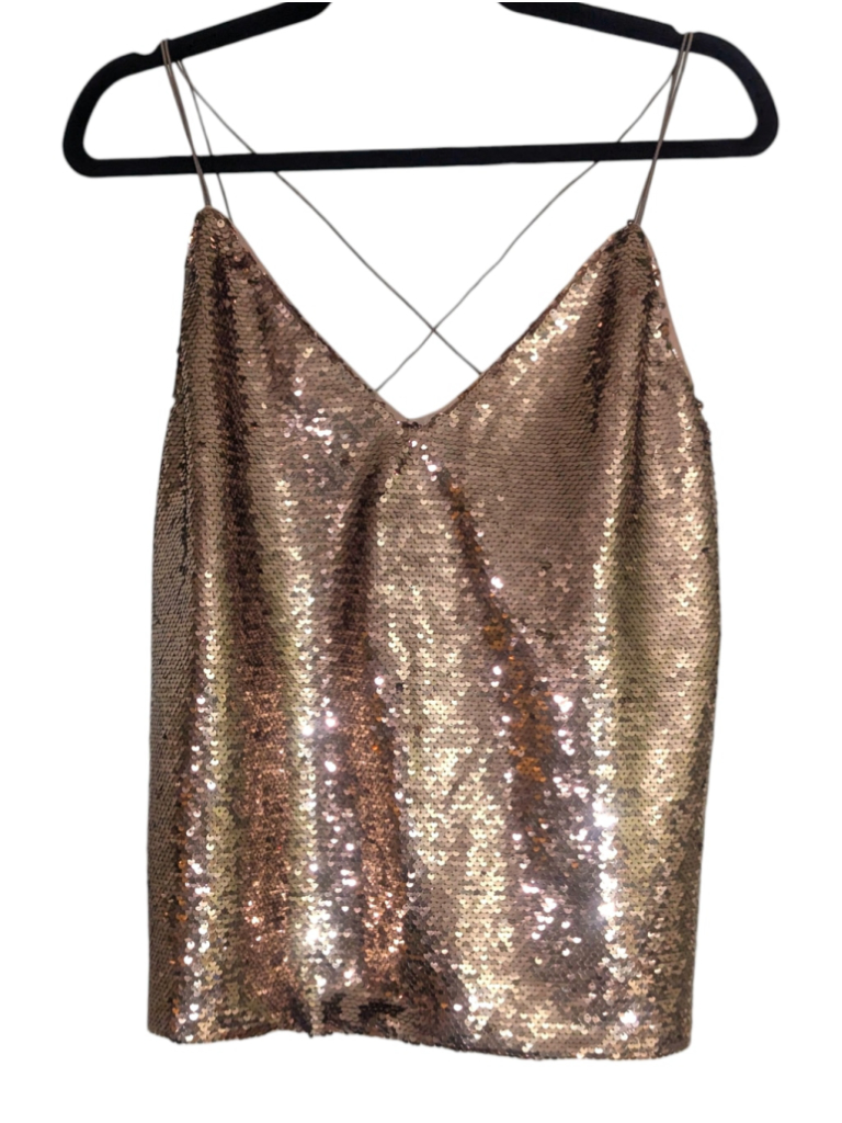 Asos Rose Gold Sequin Camisole Top Size 6
